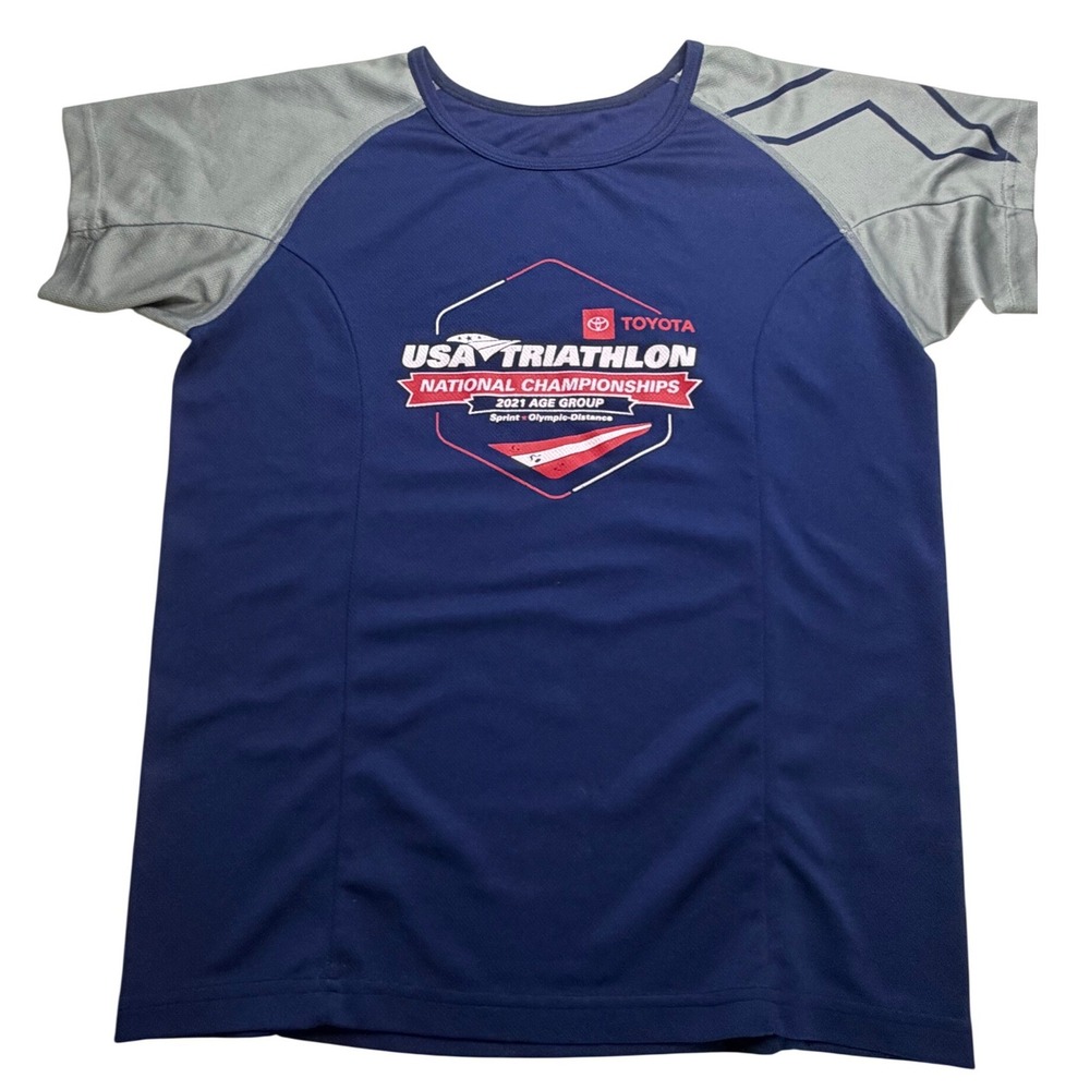 USA Triathlon National Championships 2021 Toyota Performance Shirt Navy Grey L